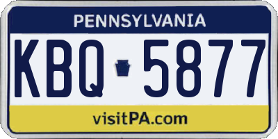 PA license plate KBQ5877