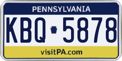 PA license plate KBQ5878