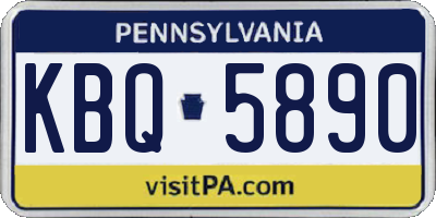 PA license plate KBQ5890
