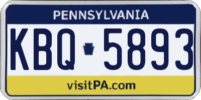 PA license plate KBQ5893