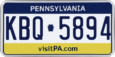 PA license plate KBQ5894