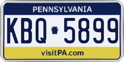 PA license plate KBQ5899