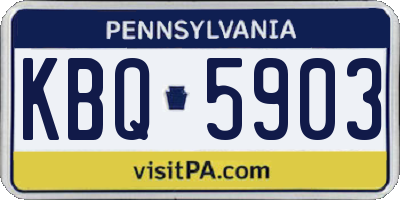 PA license plate KBQ5903