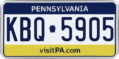 PA license plate KBQ5905
