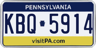 PA license plate KBQ5914