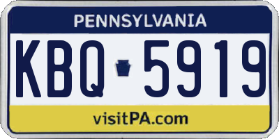 PA license plate KBQ5919