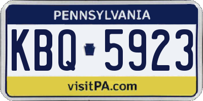 PA license plate KBQ5923