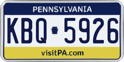 PA license plate KBQ5926