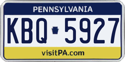 PA license plate KBQ5927