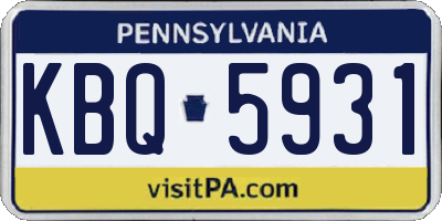 PA license plate KBQ5931