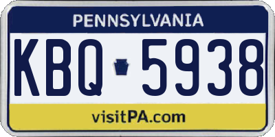 PA license plate KBQ5938