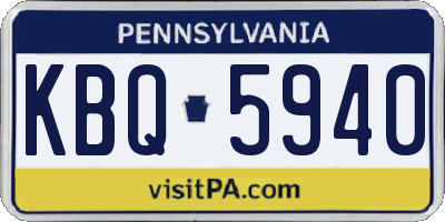 PA license plate KBQ5940