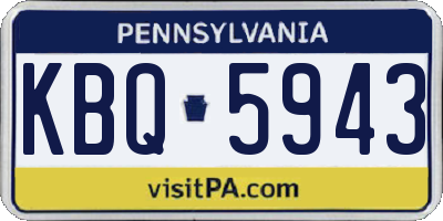 PA license plate KBQ5943