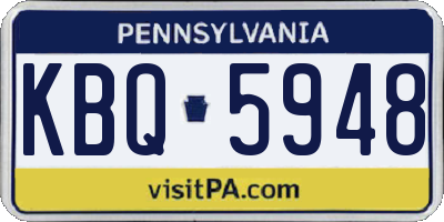 PA license plate KBQ5948