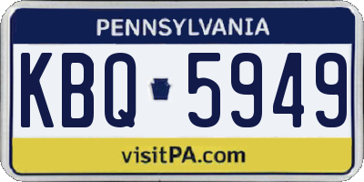 PA license plate KBQ5949
