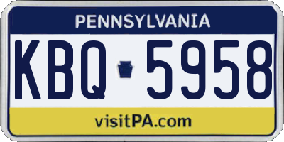 PA license plate KBQ5958