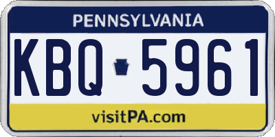 PA license plate KBQ5961