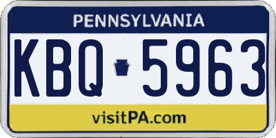 PA license plate KBQ5963