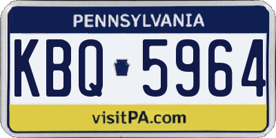 PA license plate KBQ5964