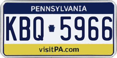 PA license plate KBQ5966
