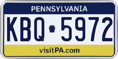 PA license plate KBQ5972