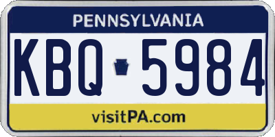 PA license plate KBQ5984