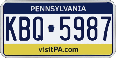 PA license plate KBQ5987