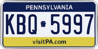 PA license plate KBQ5997
