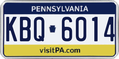 PA license plate KBQ6014