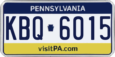 PA license plate KBQ6015