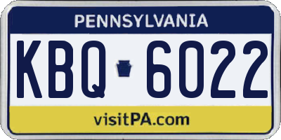 PA license plate KBQ6022