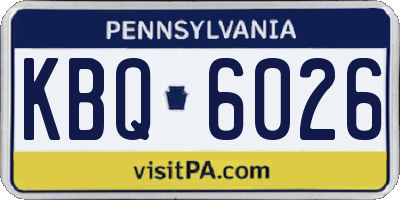 PA license plate KBQ6026