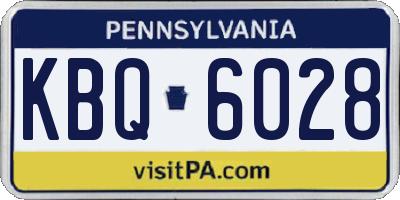 PA license plate KBQ6028