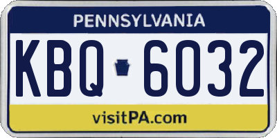 PA license plate KBQ6032
