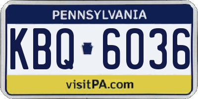 PA license plate KBQ6036