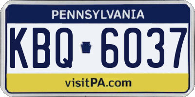 PA license plate KBQ6037