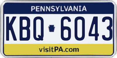 PA license plate KBQ6043