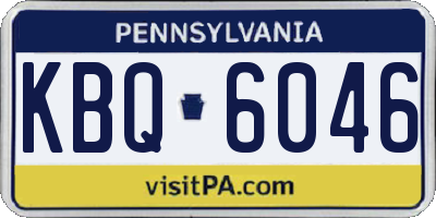 PA license plate KBQ6046