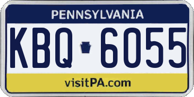 PA license plate KBQ6055