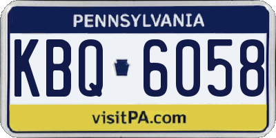 PA license plate KBQ6058