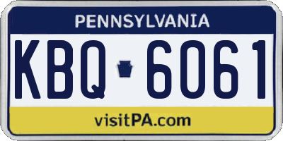 PA license plate KBQ6061