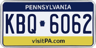 PA license plate KBQ6062