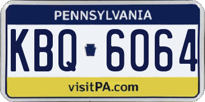 PA license plate KBQ6064