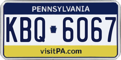 PA license plate KBQ6067