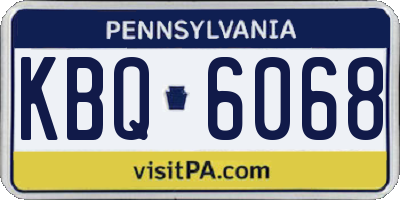 PA license plate KBQ6068