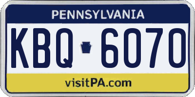 PA license plate KBQ6070