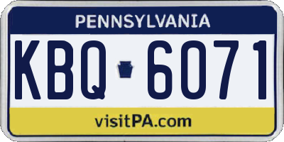 PA license plate KBQ6071