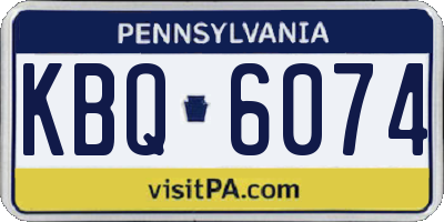 PA license plate KBQ6074