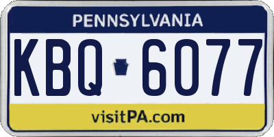 PA license plate KBQ6077