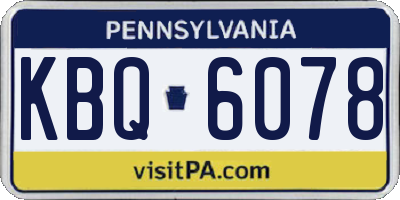 PA license plate KBQ6078